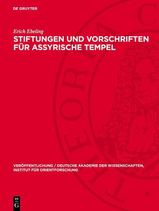 Produktbild: Stiftungen und Vorschriften f&uuml;r assyrische Tempel