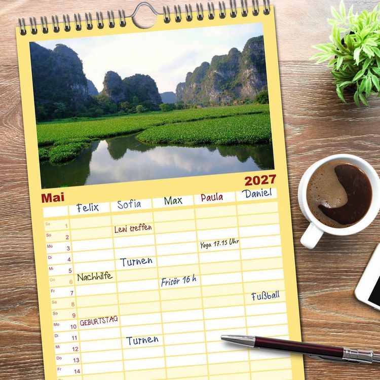 Produktbild: Familienplaner 2027 - Vietnams verborgenes Paradies mit 5 Spalten (Wandkalender, 21 x 45 cm) CALVENDO