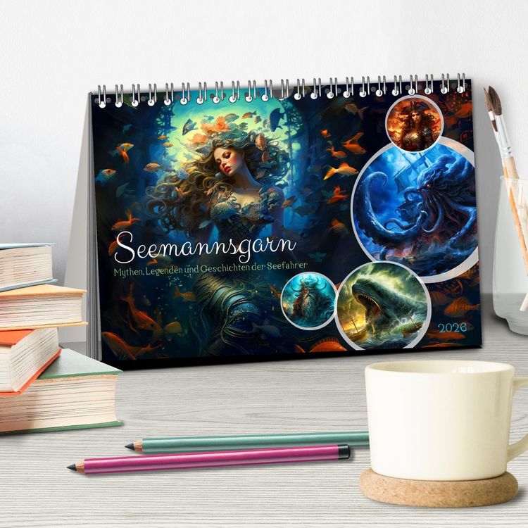 Produktbild: Seemannsgarn - Mythen, Legenden und Geschichten der Seefahrer (Tischkalender 2026 DIN A5 quer), CALVENDO Monatskalender