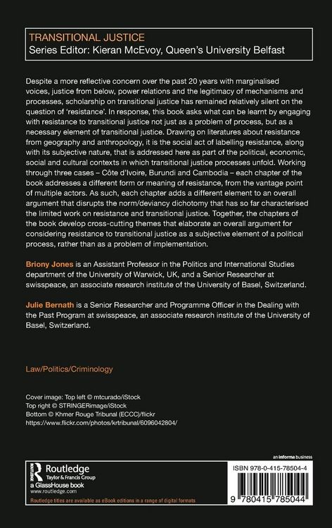 Produktbild: Resistance and Transitional Justice