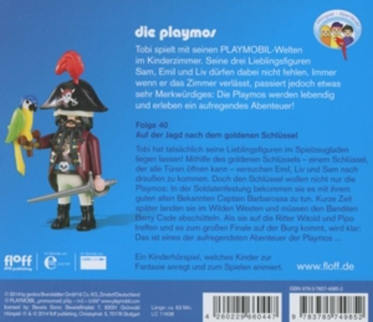 Produktbild: Die Playmos - Das Original Playmobil H&ouml;rspiel, Folge 40: Auf der Jagd nach dem goldenen Schl&uuml;ssel