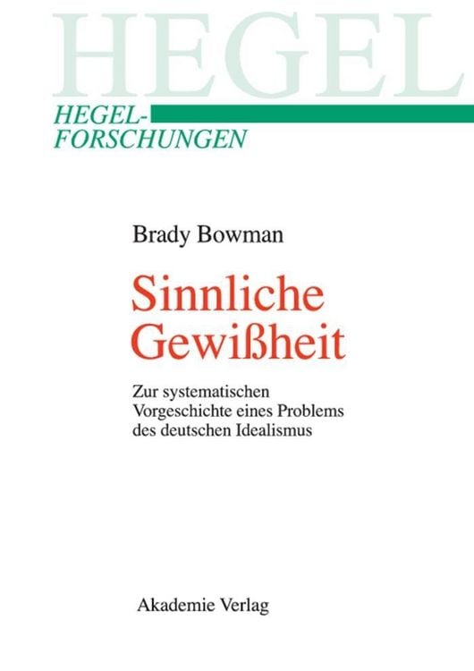 Produktbild: Sinnliche Gewißheit