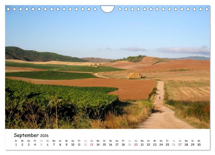 Produktbild: Camino Frances - Jakobsweg (Wandkalender 2026 DIN A4 quer), CALVENDO Monatskalender