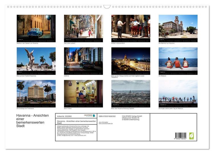 Produktbild: Havanna - Ansichten einer bemerkenswerten Stadt (Wandkalender 2026 DIN A2 quer), CALVENDO Monatskalender