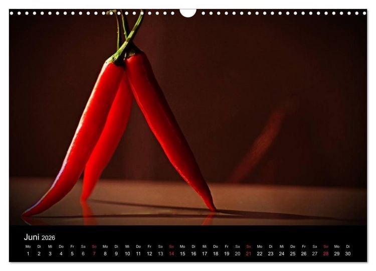 Produktbild: Hot Chili K&uuml;chen Kalender (Wandkalender 2026 DIN A3 quer), CALVENDO Monatskalender