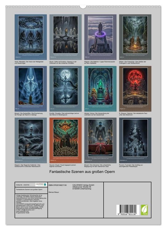 Produktbild: Fantastische Szenen aus gro&szlig;en Opern (hochwertiger Premium Wandkalender 2027 DIN A2 hoch), Kunstdruck in Hochglanz