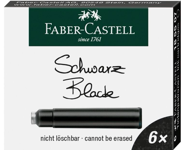 Produktbild: Faber-Castell Tintenpatronen Standard schwarz 6er