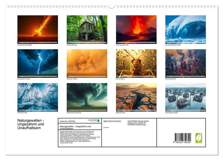Produktbild: Naturgewalten - Ungez&auml;hmt und Unaufhaltsam (hochwertiger Premium Wandkalender 2027 DIN A2 quer), Kunstdruck in Hochglanz