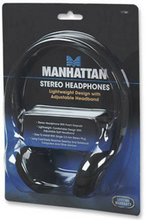 Produktbild: Manhattan 177481 On Ear Kopfhörer kabelgebunden Schwarz