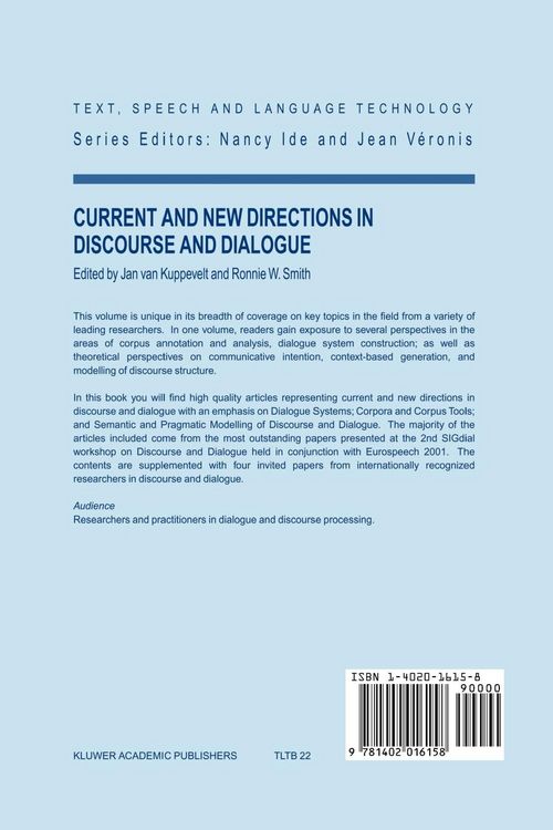 Produktbild: Current and New Directions in Discourse and Dialogue