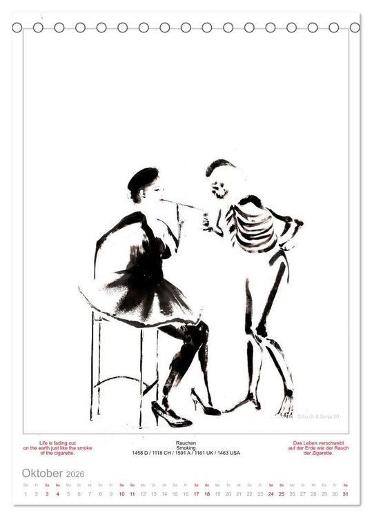 Produktbild: TOTENTANZ HERRENWAHL Haiku Zenga Photo DANCE OF DEATH MEN'S CHOICE (Tischkalender 2026 DIN A5 hoch), CALVENDO Monatskalender