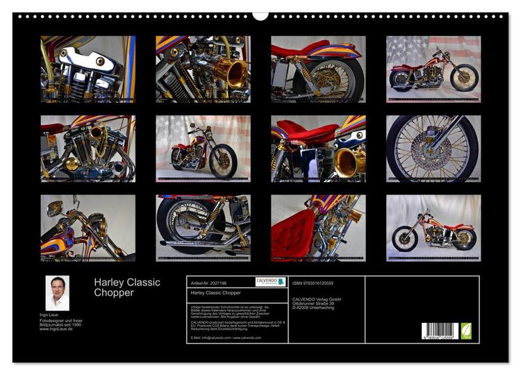 Produktbild: Harley Classic Chopper (Wandkalender 2026 DIN A2 quer), CALVENDO Monatskalender