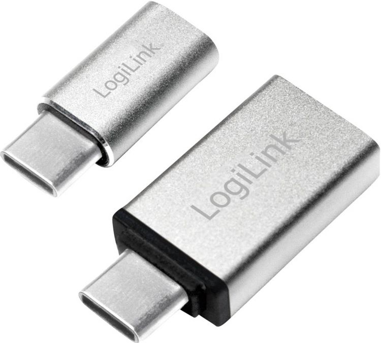 Produktbild: LogiLink USB 3.2 Gen 1 (USB 3.0) Adapter [1x USB-C&reg; Stecker - 1x USB 2.0 Buchse Micro-B, USB 3.2 Gen 1 Buchse A (USB 3.0)] AU0040