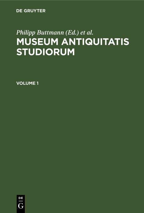 Produktbild: Museum antiquitatis studiorum. Volume 1