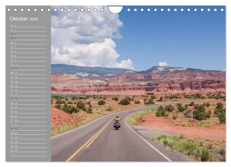 Produktbild: Biker Paradies - Die Canyons der USA (Wandkalender 2026 DIN A4 quer), CALVENDO Monatskalender