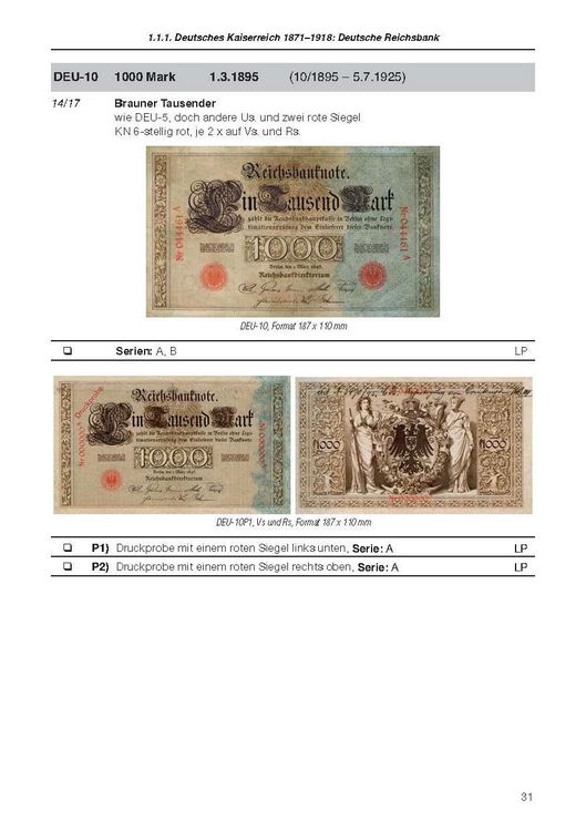 Produktbild: Die deutschen Banknoten ab 1871