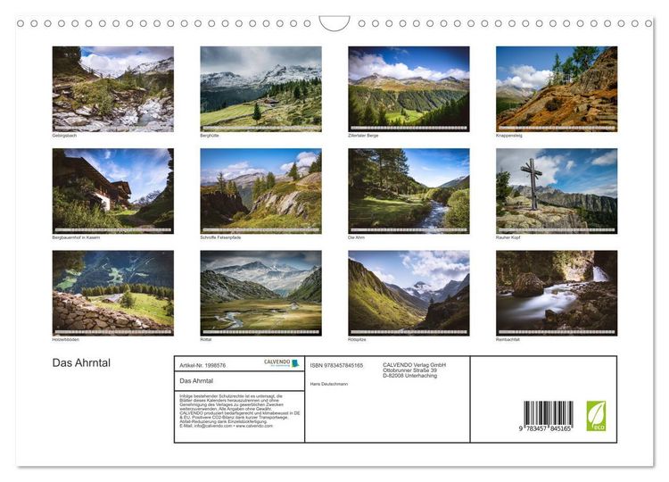 Produktbild: Das Ahrntal (Wandkalender 2026 DIN A3 quer), CALVENDO Monatskalender