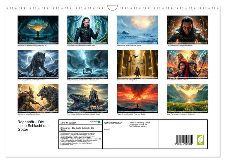 Produktbild: Ragnar&ouml;k &ndash; Die letzte Schlacht der G&ouml;tter (Wandkalender 2027 DIN A3 quer), CALVENDO Monatskalender