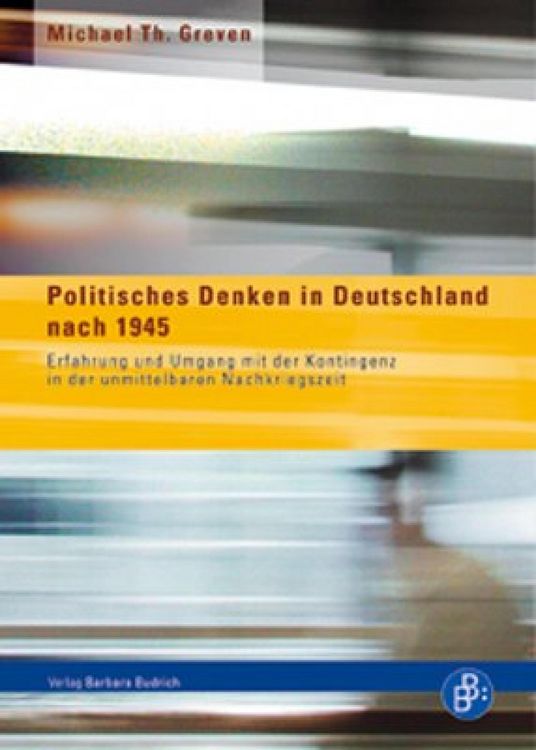 Produktbild: Politisches Denken in Deutschland nach 1945