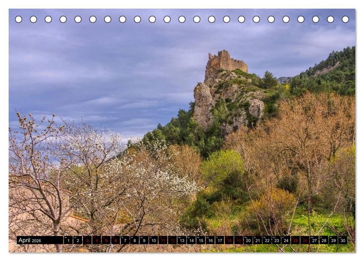 Produktbild: Burgen der Katharer - Unterwegs im Pays Cathare (Tischkalender 2026 DIN A5 quer), CALVENDO Monatskalender