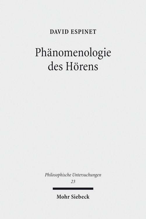 Produktbild: Ph&auml;nomenologie des H&ouml;rens