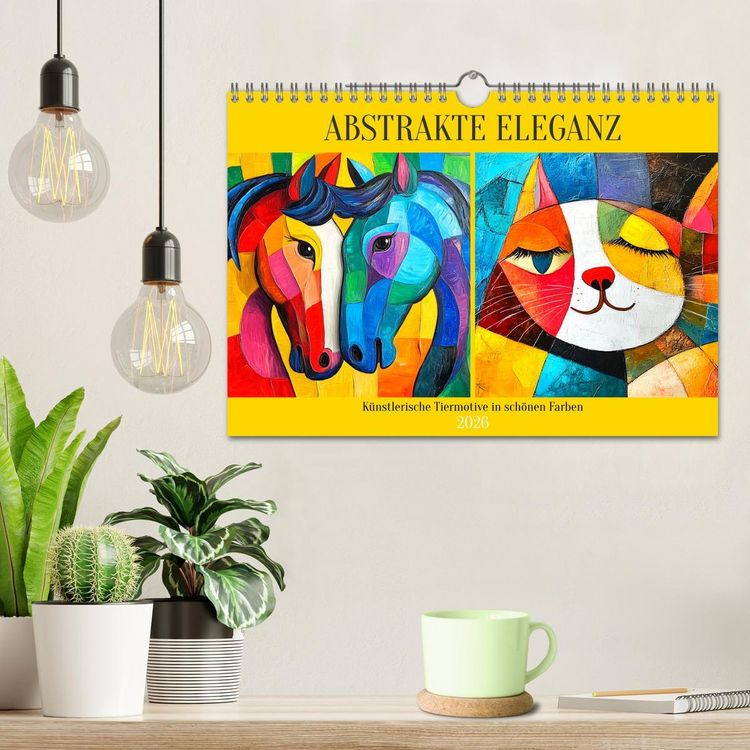 Produktbild: Abstrakte Eleganz. K&uuml;nstlerische Tiermotive in sch&ouml;nen Farben (Wandkalender 2026 DIN A4 quer), CALVENDO Monatskalender