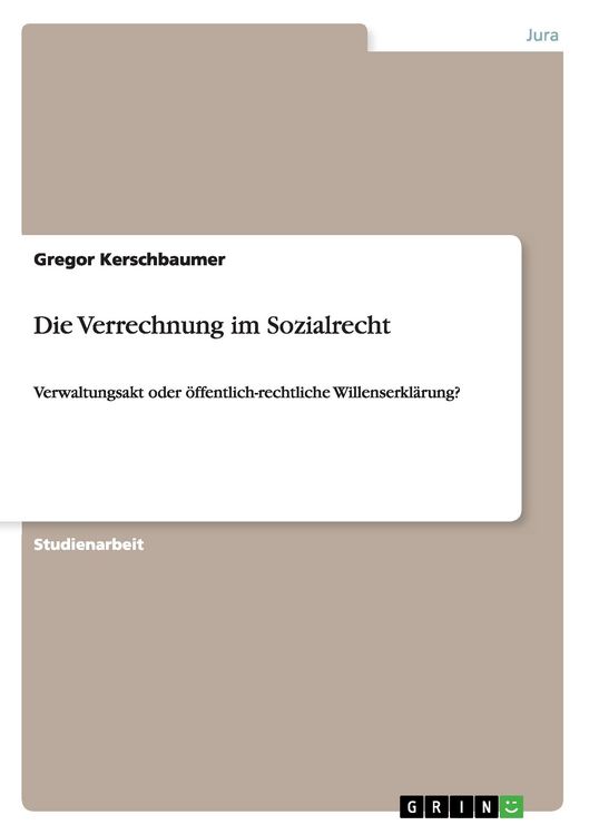 Produktbild: Die Verrechnung im Sozialrecht