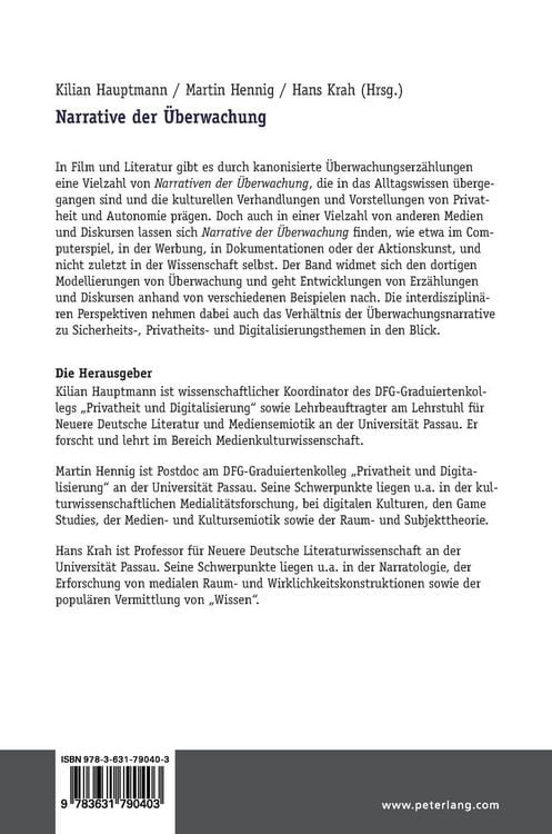 Produktbild: Narrative der &Uuml;berwachung