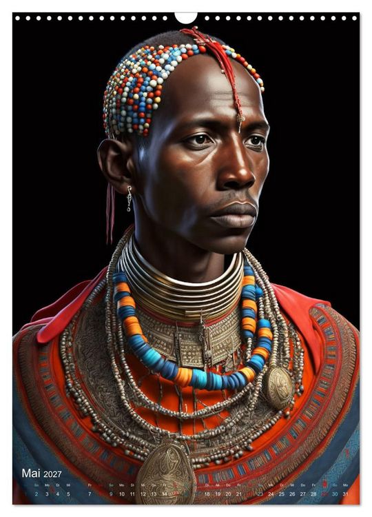 Produktbild: Inspiriert von den Massai, den stolzen Kriegern Afrikas (Wandkalender 2027 DIN A3 hoch), CALVENDO Monatskalender