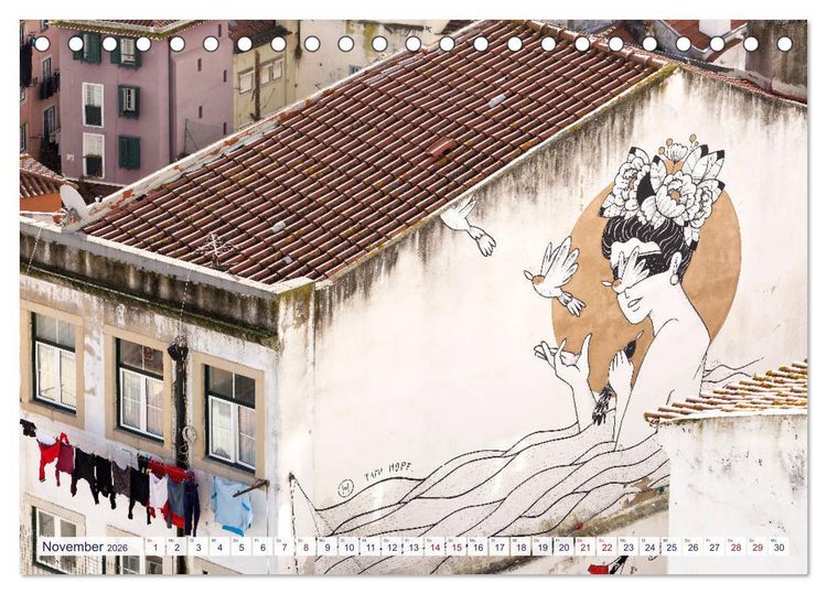 Produktbild: LISSABON GRAFFITI (Tischkalender 2026 DIN A5 quer), CALVENDO Monatskalender