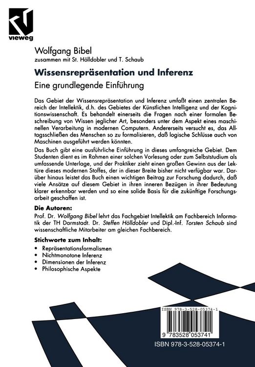 Produktbild: Wissensrepr&auml;sentation und Inferenz