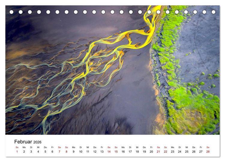 Produktbild: Island Luftaufnahmen (Tischkalender 2026 DIN A5 quer), CALVENDO Monatskalender