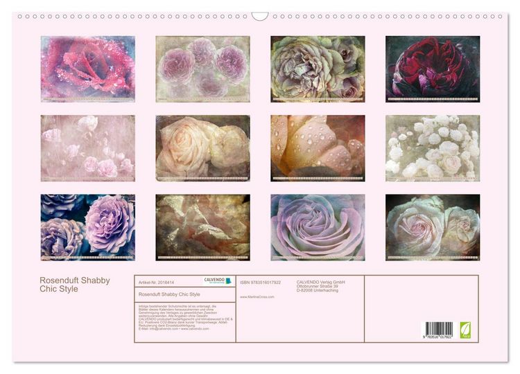 Produktbild: Rosenduft Shabby Chic Style (Wandkalender 2026 DIN A2 quer), CALVENDO Monatskalender