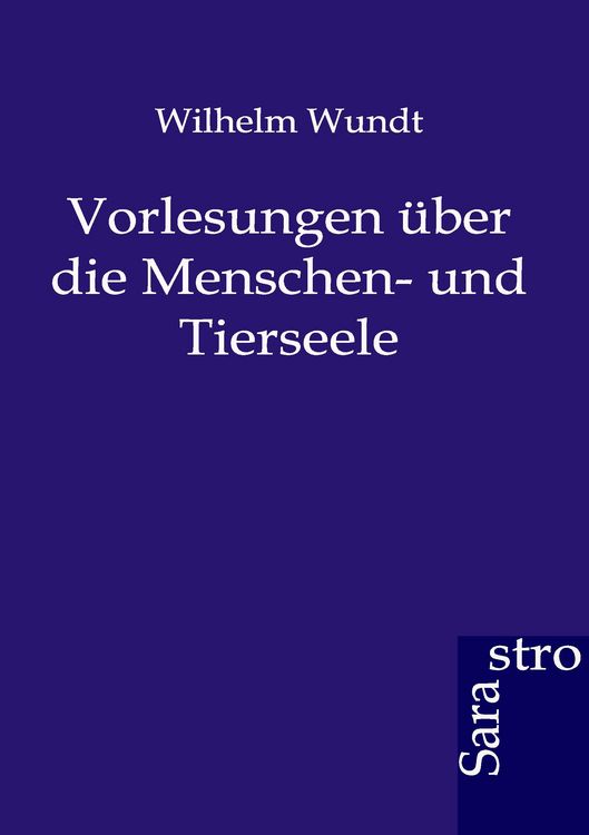 Produktbild: Vorlesungen &uuml;ber die Menschen- und Tierseele