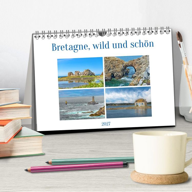 Produktbild: Bretagne, wild und sch&ouml;n (Tischkalender 2027 DIN A5 quer), CALVENDO Monatskalender