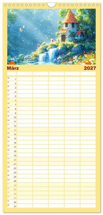 Produktbild: Familienplaner 2027 - Willkommen im Wunderwald. Zauberhafte Abenteuer mit tierischen Freunden mit 5 Spalten (Wandkalender, 21 x 45 cm) CALVENDO