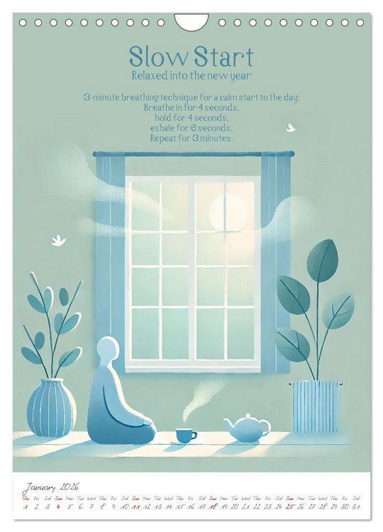Produktbild: The anti-stress path - Monthly inspirations for more balance (Wall Calendar 2026 DIN A4 portrait), CALVENDO 12 Month Wall Calendar