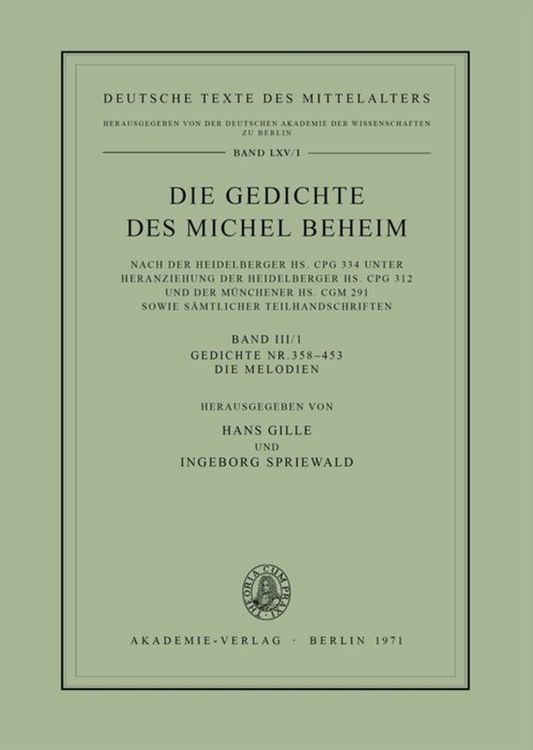 Produktbild: Gedichte Nr. 358&ndash;453. Die Melodien