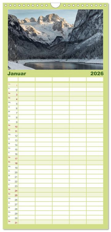 Produktbild: Familienplaner 2026 - Seen - Berge - Salzkammergut mit 5 Spalten (Wandkalender, 21 x 45 cm) CALVENDO