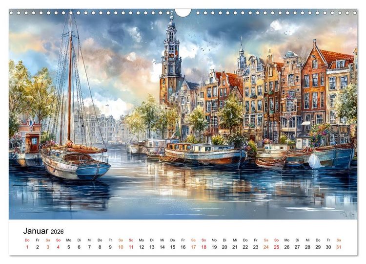 Produktbild: Stadtpoesie in sanften Farben (Wandkalender 2026 DIN A3 quer), CALVENDO Monatskalender