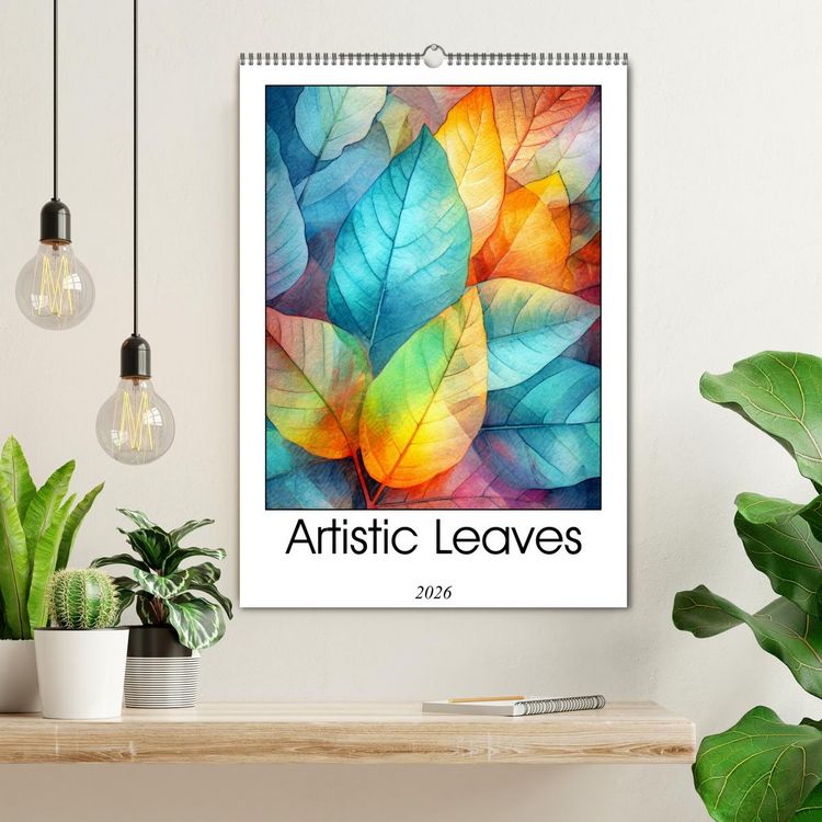 Produktbild: Artistic Leaves (Wall Calendar 2026 DIN A2 portrait), CALVENDO 12 Month Wall Calendar
