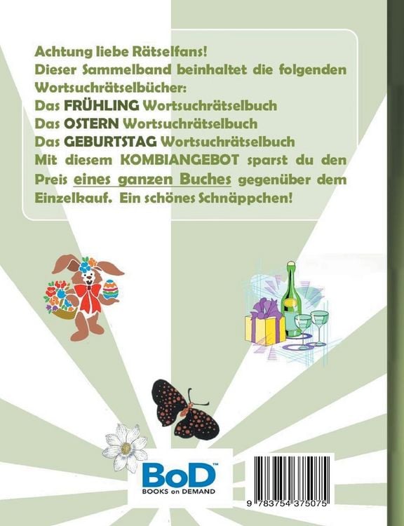 Produktbild: Wortsuchr&auml;tsel 3 in 1 Sammelband Fr&uuml;hling, Ostern und Geburtstag
