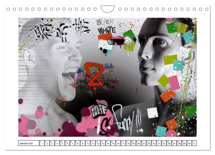 Produktbild: Graffiti trifft auf Fotografie (Wandkalender 2026 DIN A4 quer), CALVENDO Monatskalender