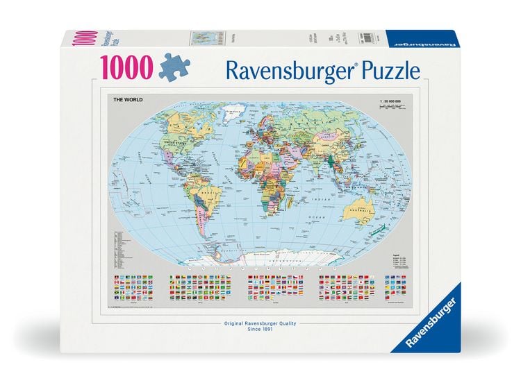 Produktbild: Erwachsenenpuzzle 1000 Teile - Politische Weltkarte