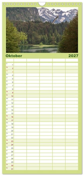 Produktbild: Familienplaner 2027 - Oberstdorf und Umgebung mit 5 Spalten (Wandkalender, 21 x 45 cm) CALVENDO