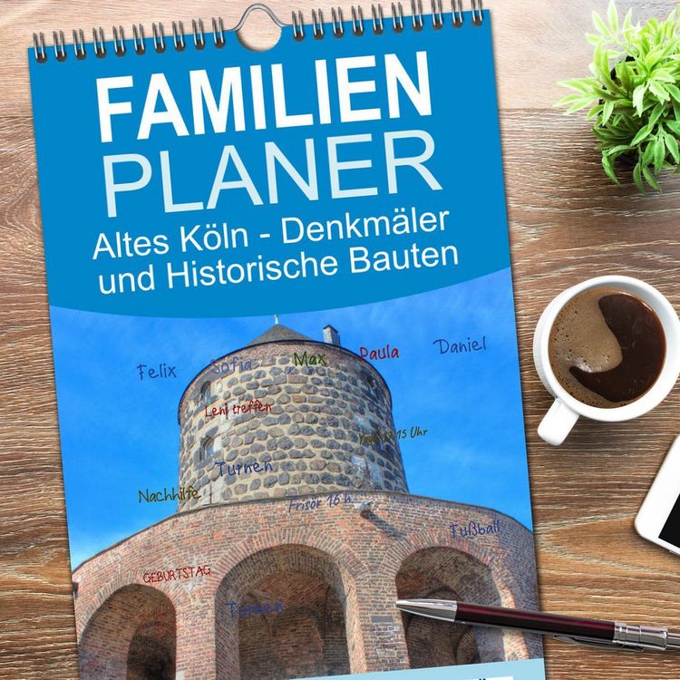 Produktbild: Familienplaner 2026 - Altes K&ouml;ln - Denkm&auml;ler und Historische Bauten mit 5 Spalten (Wandkalender, 21 x 45 cm) CALVENDO