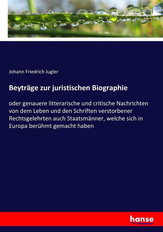 Produktbild: Beytr&auml;ge zur juristischen Biographie