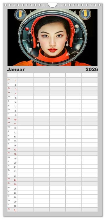 Produktbild: Familienplaner 2026 - Astronauten Outfits mit 5 Spalten (Wandkalender, 21 x 45 cm) CALVENDO