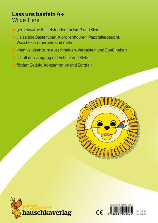 Produktbild: Lass uns basteln &ndash; Bastelbuch ab 4 Jahre &ndash; Wilde Tiere