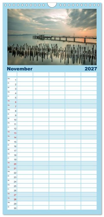 Produktbild: Familienplaner 2027 - Drei L&auml;nder ein See - Bodensee mit 5 Spalten (Wandkalender, 21 x 45 cm) CALVENDO